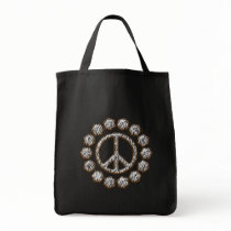 ZEBRA PEACE SIGN TOTE BAG