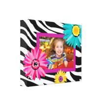 Zebra Photo Canvas Bold Daisy Violet Kids Canvas Prints