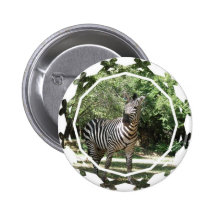 Zebra Photo Design Round Pin