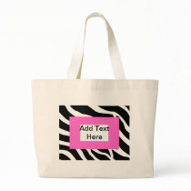Zebra Pink White Template Canvas Bags