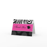 Zebra & Polka Dots Print with Cap: Pink cards