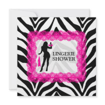 Zebra Print and Hot Pink Lace Lingerie Shower