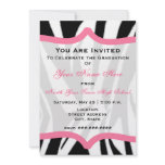 Zebra Print and Pink Class of 2011 Graduation Personalized Invite