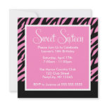 Zebra Print and Pink invitations