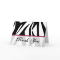 Zebra Print and Pink Thank You Card