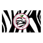 Zebra Print Apple Fashion Teacher Business Card