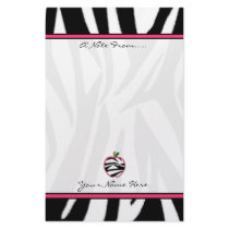 Zebra Print Apple Fashion Teacher Stationery