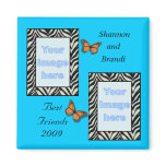 Zebra Print Best Friends Photo Magnet