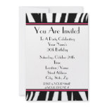 Zebra Print Birthday Party Invitation