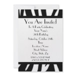 Zebra Print Birthday Party Invitation