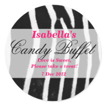 Zebra print Candy Buffet Sticker