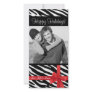 Zebra print christmas photocard photo cards