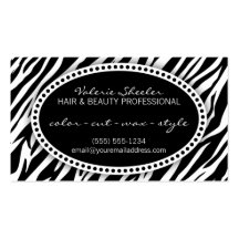 Zebra Print Hair & Beauty Appointment Card Business Card Templates