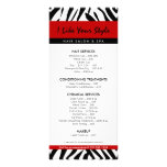 Zebra Print, Hair Salon Price List rack cards