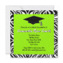 Zebra Print Lime Green Custom Photo Graduation Invite