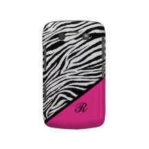 ZEBRA PRINT- MONOGRAM-BLACKBERRY CASE-