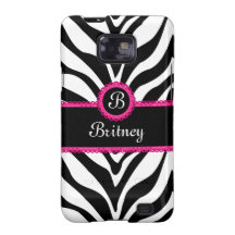 Zebra Print Monogram Name Samsung Galaxy S2 Cover