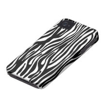 Zebra Print Pattern - Black and White iPhone 4 Case-Mate Cases