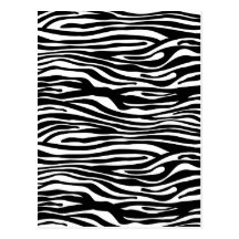 Zebra Print Pattern - Black and White Post Card