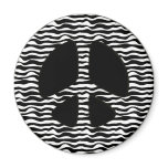 ZEBRA PRINT PEACE SIGN magnets