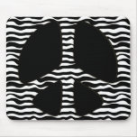 ZEBRA PRINT PEACE SIGN mousepads