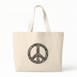 Zebra Print Peace Sign Tote Bag
