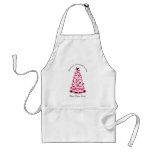 Zebra Print & Pink Christmas Tree Apron