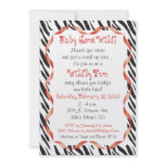 Zebra Print & Red Ribbon Baby Shower Invitation