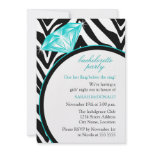 Zebra Print & Ring  Bachelorette Party Invitation
