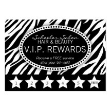 Zebra Print Salon Loyalty Rewards Card Business Card Template