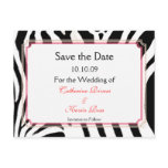 Zebra print save the date postcard