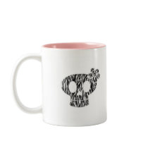 zebra print skull coffee mugs