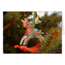 Zebra Rocking Horse Card