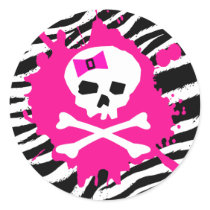Zebra Scene Kid Skull Stickers