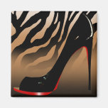 "Zebra Stiletto" (tan) by Cheryl Daniels Magnets