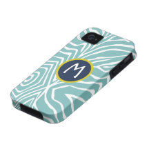 Zebra Stripe Any Colour Personalise Monogram iPhon Vibe iPhone 4 Cover