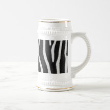 Zebra Stripe Pattern Beer Stein Mugs