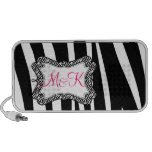 Zebra Stripe Pattern Monograms Wedding Favour Ipod Speaker