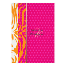 Zebra stripes/Wedding Invitations/polka dots