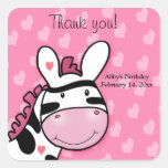 ZEBRA VALENTINE'S DAY Square Favour Sticker stickers