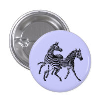Zebra Zebras Vintage Wood Engraving Pinback Buttons