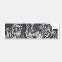 zebra zoo animal wildlife painting art gifts bumper sticker