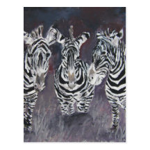 zebra zoo animal wildlife painting art gifts postcard