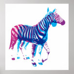Zebras - Blue & Purple posters