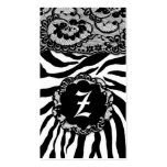 ZEES SEXY SAFARI: BLACK & WHITE BUSINESS CARD business cards