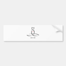 Zen Cat - Fancy style text. Bumper Sticker