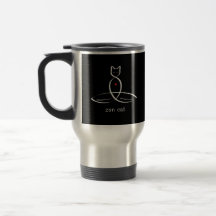 Zen Cat - Fancy style text. Mug