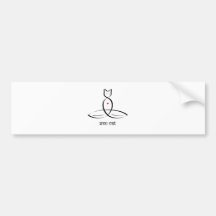 Zen Cat - Sanskrit style text. Bumper Stickers