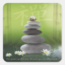 Zen Pebbles Square Stickers