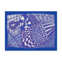 Zentangle blue white drawing, postcards